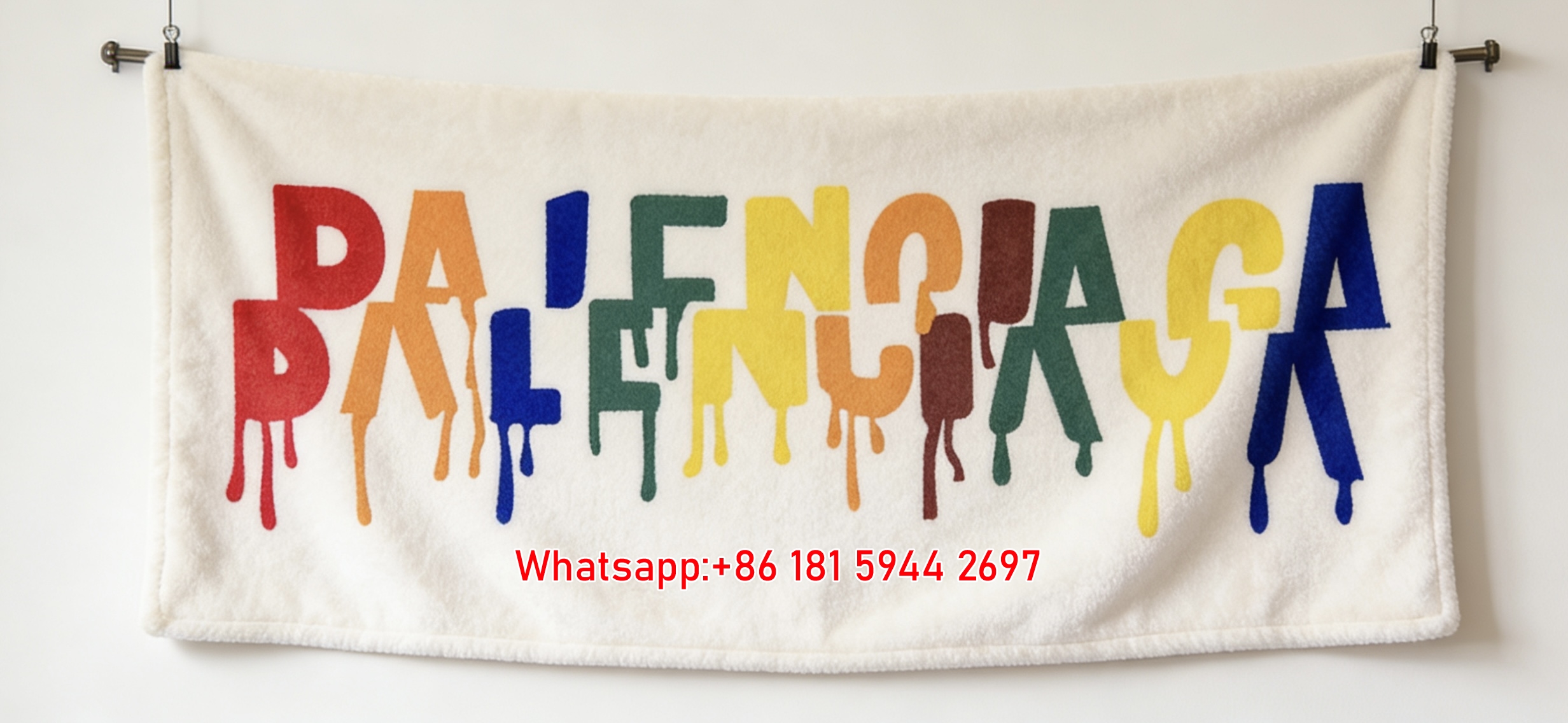 Balenciaga Rainbow Drip Paint Flannel Sofa Throw Blanket BA151